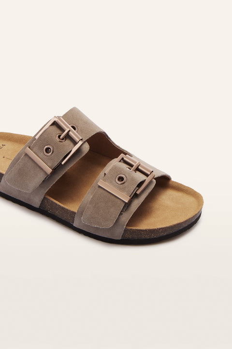 Tommy - Womens - Mushroom Suede Slides Frankie4 