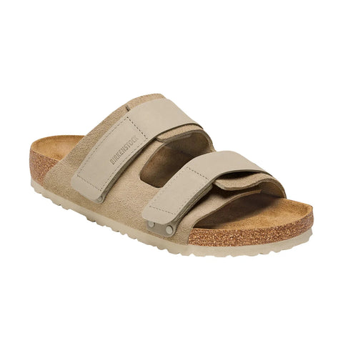 Uji Taupe Suede/Nubuck Leather - Regular Slides Birkenstock 