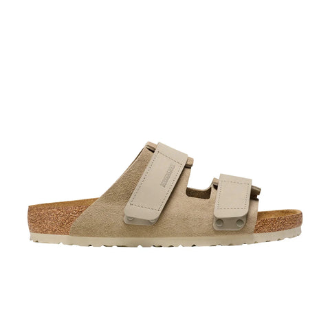 Uji Taupe Suede/Nubuck Leather - Regular Slides Birkenstock 